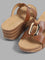 LUNA BLU Tan Cage Wedges Sandals