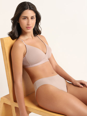 Wunderlove Light Beige Striped Bra