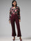 Wardrobe Solid Burgundy Slit Ponte Trousers