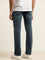 WES Casuals Blue Washed Straight-Fit Mid Rise Jeans