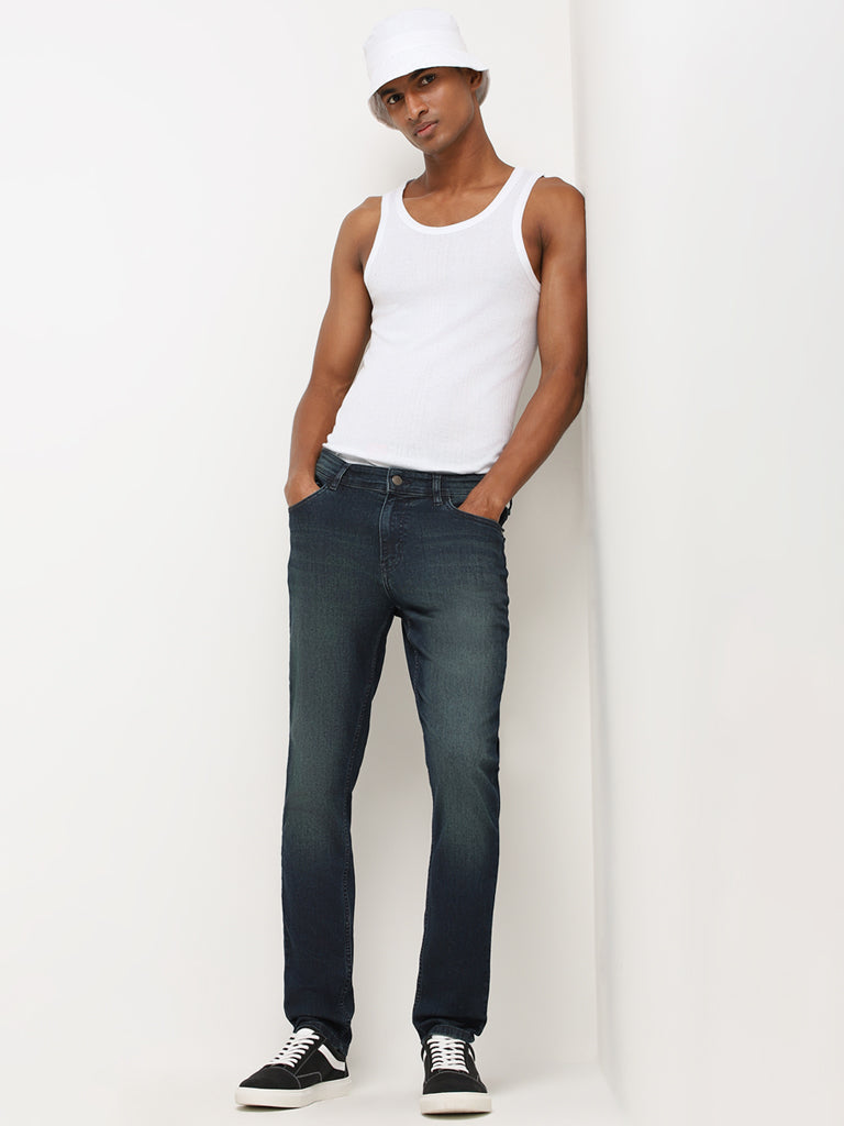 Nuon Blue Straight - Fit Mid - Rise Jeans