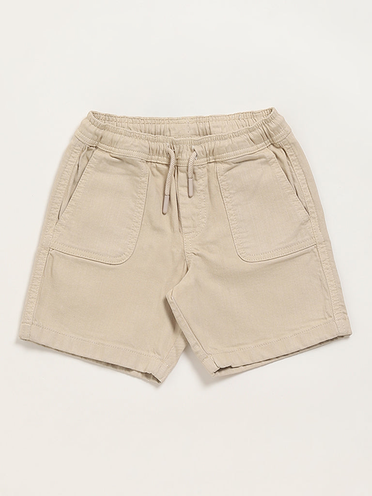 HOP Kids Beige Bermuda Shorts