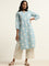 Utsa Light Blue Floral Kurta