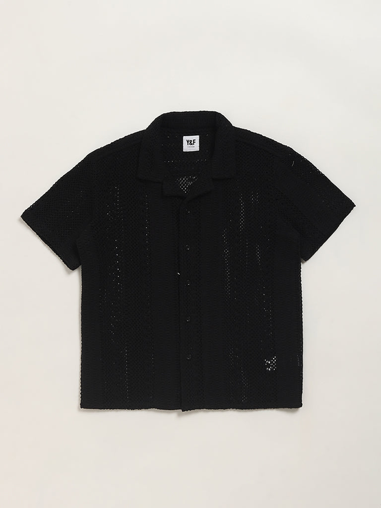 Y&F Kids Black Mesh Shirt