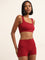 Superstar Red Ribbed Seamfree Sports Bra