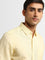 WES Casuals Yellow Linen-Blend Slim Fit Shirt