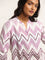 Utsa Lilac Straight Fit Chevron Print Kurta