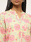 Utsa Yellow Floral Printed Straight Cotton Kurta