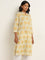 Utsa Yellow Straight Fit Printed Kurta