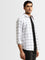 WES Casuals White Checkered Print Slim Fit Shirt