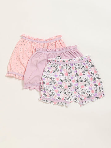 HOP Kids Multicolour Printed Bloomers - Pack of 3