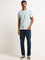 Nuon Blue Slim Fit Striped Cotton Blend T-Shirt