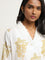 Utsa Yellow Foliage Printed A-Line Cotton Kurta