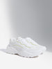 LUNA BLU White & Lime Lace-Up Chunky Sneakers