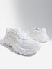 LUNA BLU White & Lime Lace-Up Chunky Sneakers