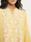 Utsa Yellow Floral Pattern A-Line Kurta