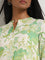 Utsa Green Botanical Design A-Line Kurta