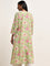 Utsa Green Floral Printed A-Line Cotton Kurta