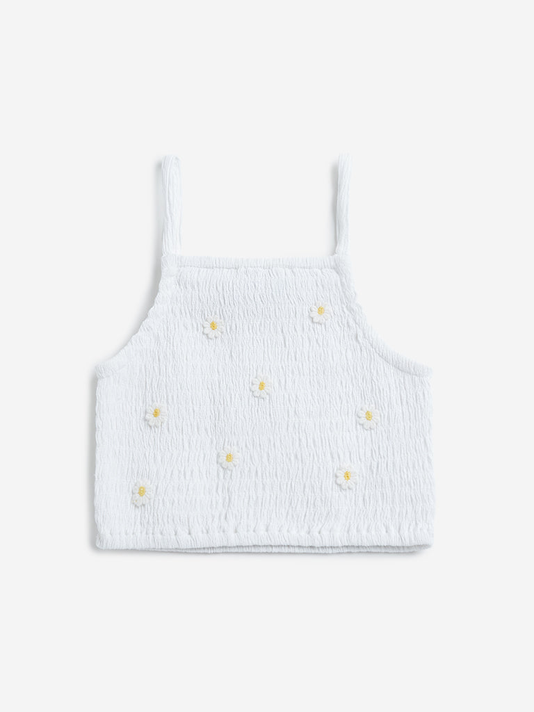 HOP Kids White Smocked Top