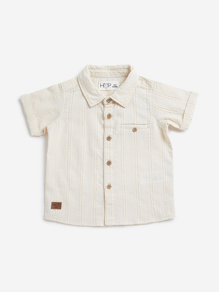 HOP Baby Beige Ribbed Shirt