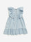 HOP Kids Blue Floral Embroidered A-line Dress