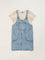 Y&F Kids Denim Blue Straight Pinafore Dress with T-Shirt