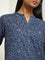 Utsa Indigo Rangoli Block Printed Straight Cotton Kurta