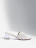 LUNA BLU White Pearlescent Heel Sandals