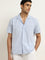 WES Casuals Blue Striped Design Relaxed-Fit Cotton Shirt