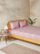 Westside Home Dusty Pink Floral Design King Bed Flat Sheet and Pillowcase Set