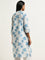 Utsa Blue Floral Printed Straight Cotton Kurta