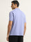 WES Casuals Lilac Solid Relaxed Fit Polo T-Shirt