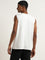 Studiofit White Printed Relaxed Fit T-Shirt