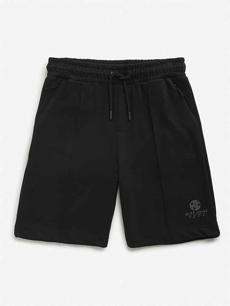 Y&F Kids Black Mid Rise Shorts