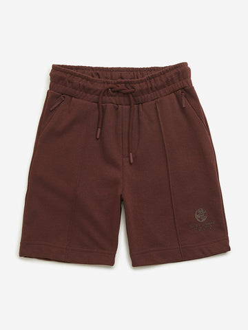 Y&F Kids Dark Brown Mid Rise Shorts