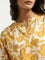 Utsa Yellow Floral Printed A-Line Kurta