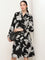 Wardrobe Black Printed Polyester Shirt Dress