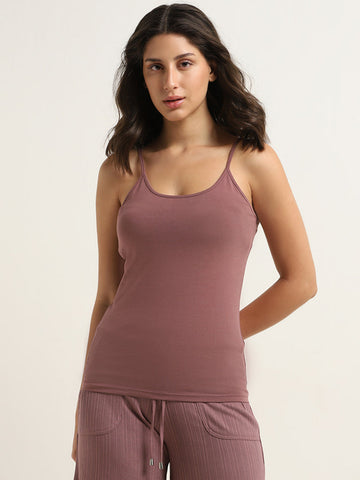 Wunderlove Dark Mauve Solid Camisole