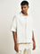 Nuon Off-White Solid Relaxed-Fit Shirt