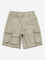 Y&F Kids Beige Mid-Rise Cargo Cotton Shorts