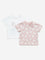 HOP Baby Dusty Pink Animal Print Cotton T-Shirts - Pack of 2