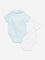 HOP Baby Blue Dinosaur Cotton Rompers with Bib - Pack of 2