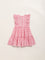 Utsa Kids Pink Gingham Checkered Tiered Cotton Dress (2 - 8yrs)