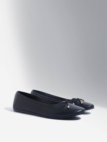 LUNA BLU Black Bow-Detailed Ballerina