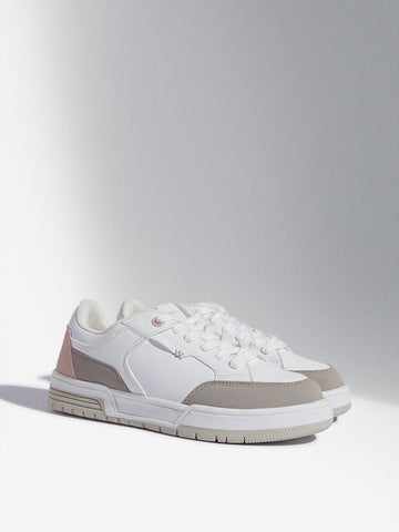 LUNA BLU Pink & White Colour-Blocked Sneakers