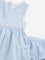 HOP Baby Light Blue Striped A-Line Cotton Dress with Shorts Set