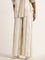 LOV Off-White Stripe Printed Mid Rise Flared Pants