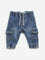 HOP Baby Dark Blue Washed Cargo-Style Relaxed - Fit Mid - Rise Jeans