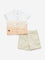 HOP Baby Orange Ombre Cotton Shirt with Shorts Set