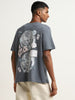 Nuon Blue Graphic Print Cotton T-Shirt